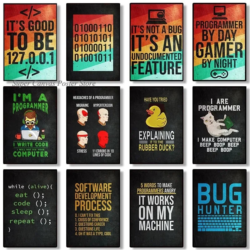 Funny Programmer Quote Wall Art Print – Linux Clouds Poster