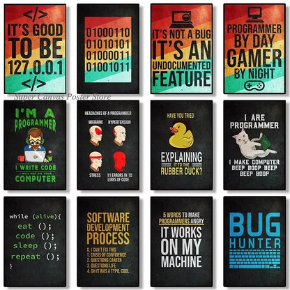 Funny Programmer Quote Wall Art Print – Linux Clouds Poster