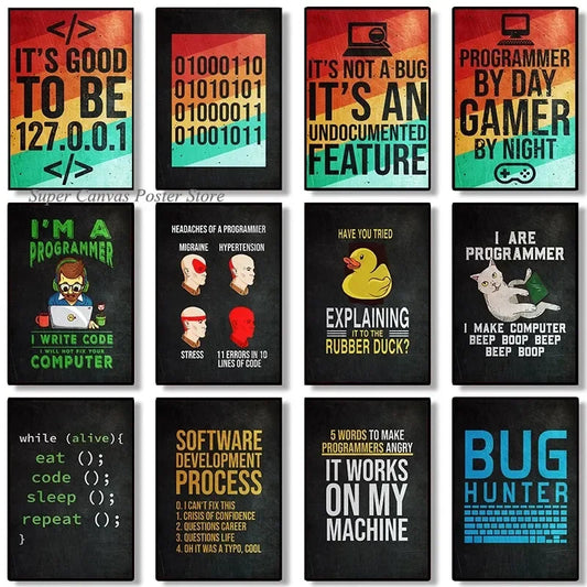 Funny Programmer Quote Wall Art Print – Linux Clouds Poster