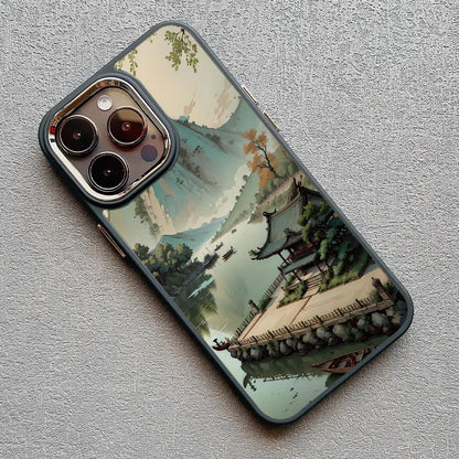 Mountain Peak Lake Vintage Silicone Phone Case