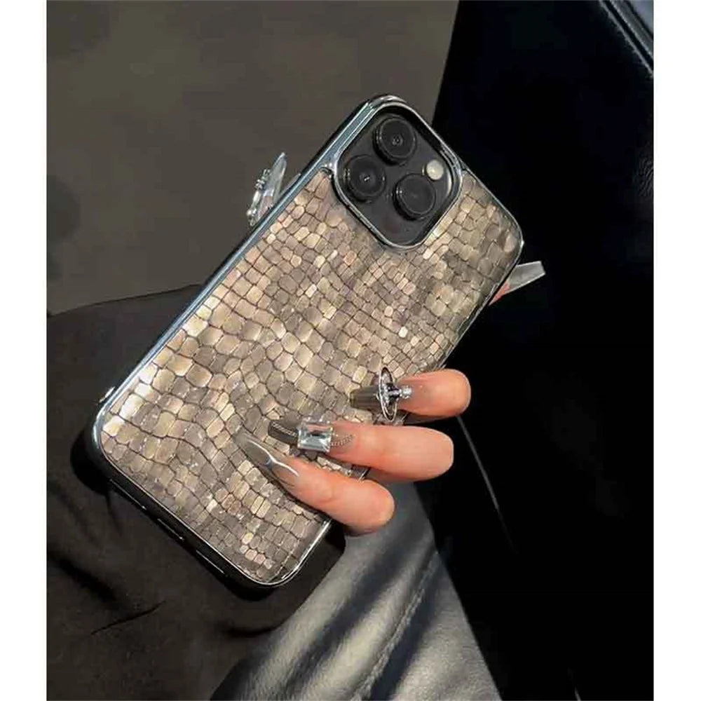 Crocodile Pattern iPhone Case with Chrome Plating – iPhone 11 to 17 Series