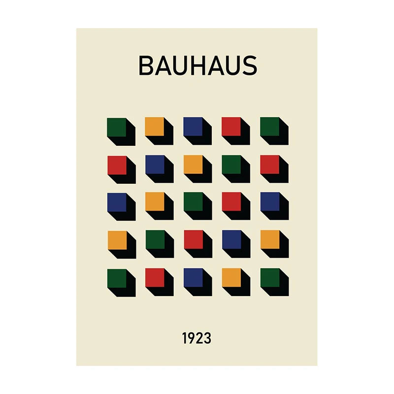 Bauhaus Geometric Abstract Art Poster – Minimalist Wall Print