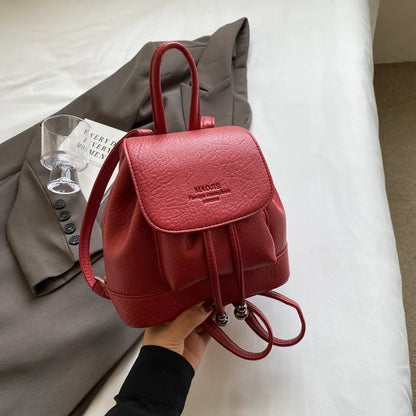 Candy Color Women's Cute Small Pu Leather Backpacks