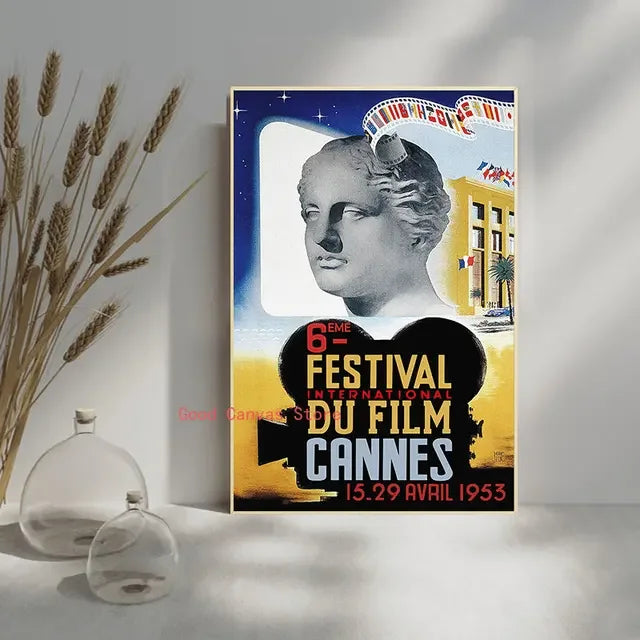 Cannes Film Festival Vintage Poster – Retro Movie Wall Art