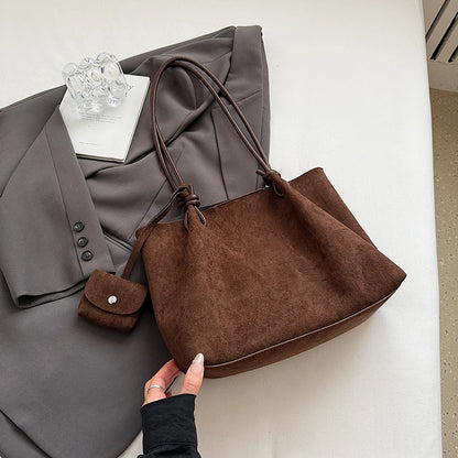 Luxury Faux Suede Tote Bag New Shoulder Bag