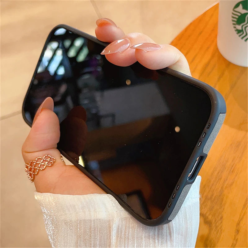 Luxury Matte Leather Silicone iPhone Case – iPhone 11 to 15 Series