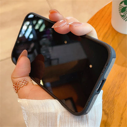 Luxury Matte Leather Silicone iPhone Case – iPhone 11 to 15 Series
