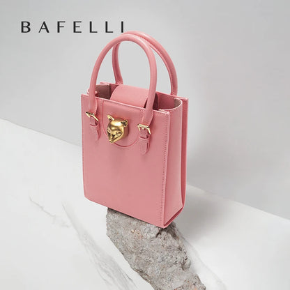 Mini Tote Crossbody Handbag – Cat Gold Hardware Saffiano Leather
