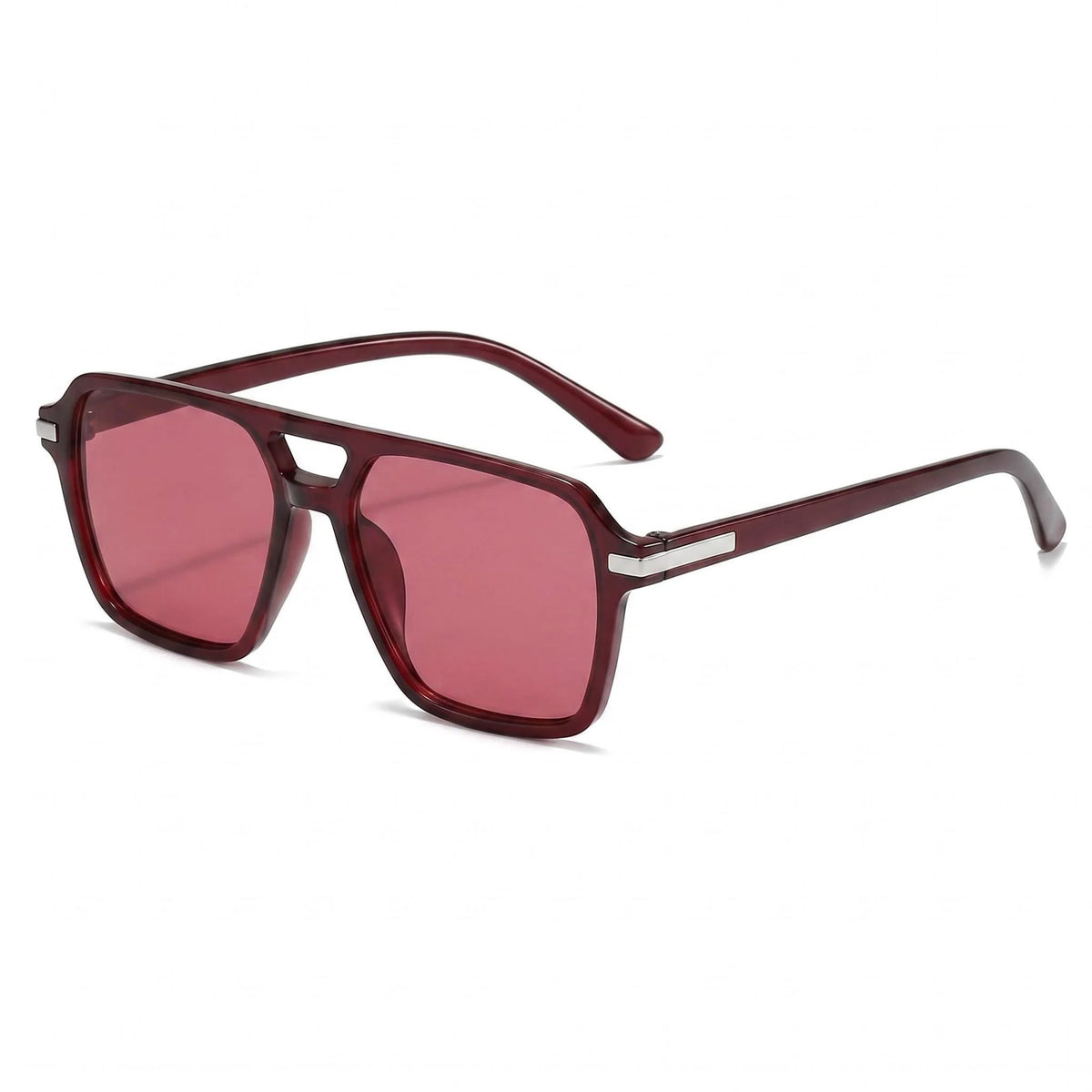 Retro Square Sunglasses for Women – Double Bridge UV Protection