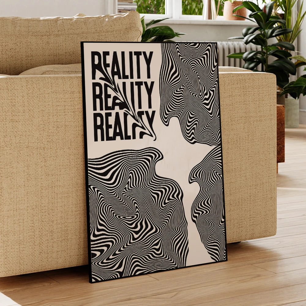 Psychedelic Reality Distorted Wall Art Poster – Retro Y2K Print