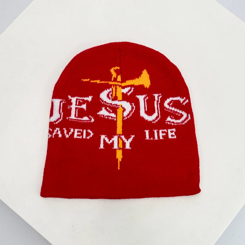 Hip Hop Letter Print Knitted Beanie Hat – Streetwear