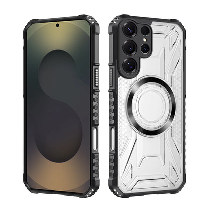Magnetic Samsung Galaxy Case – Rugged Clear Cover with Metal Ring