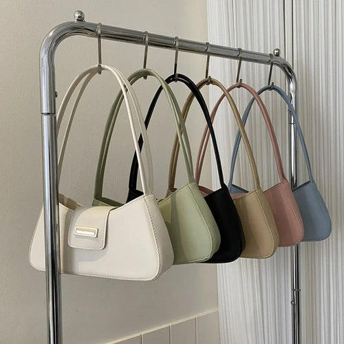 Minimalist Shoulder Bag for Women Simple Solid Color Underarm Bag