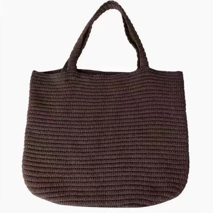 Knit Shoulder Bag for Women – Soft Woven Casual Tote