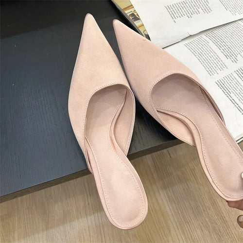Eilyken Pointed Toe Low Heel Mule Slippers for Women