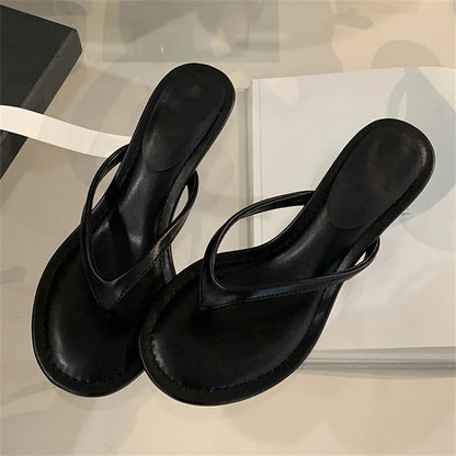 Women's Clip Toe Low Heel Flip Flop Sandals