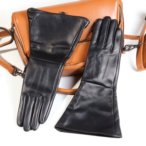 Women's Leather Gauntlet Gloves – Long Cuff Medieval & Renaissance Style