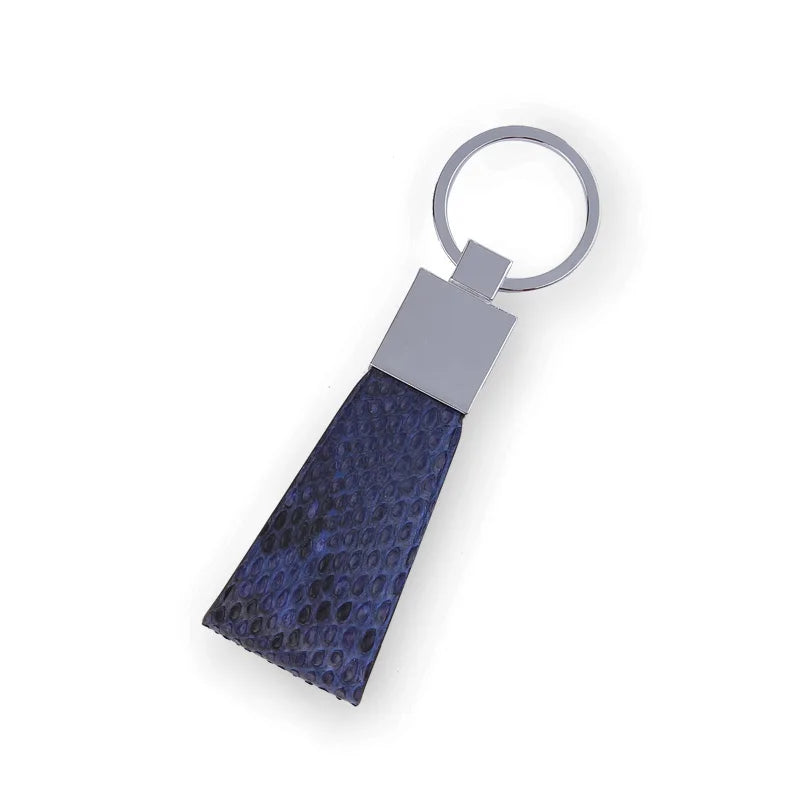 Premium Exotic Skin Leather Key Fob – Luxury Gift Keychain