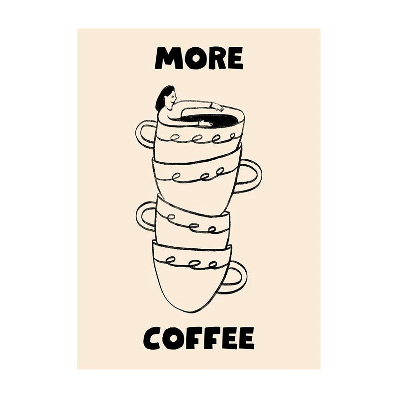 Coffee Diver Wall Art Print – Whimsical Kitchen Poster