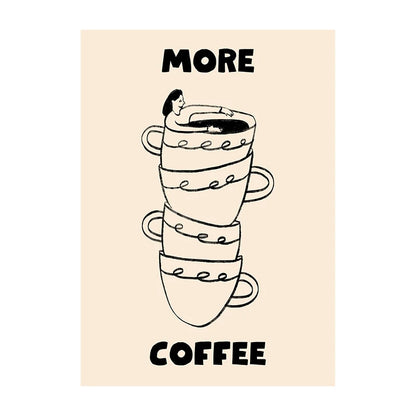 Coffee Diver Wall Art Print – Whimsical Kitchen Poster