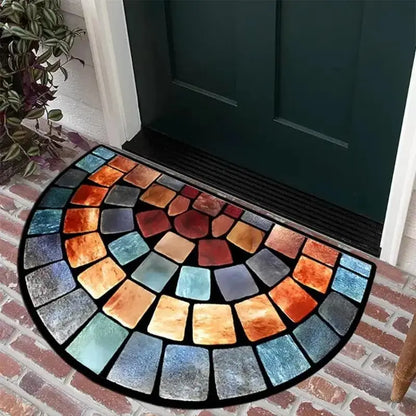 Dragonfly Door Mat – Non-Slip Half-Circle Welcome Rug for Entryway