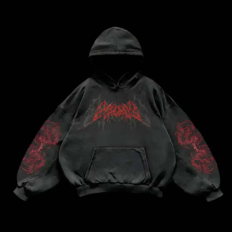 Gothic Angel Oversized Hoodie – Harajuku Streetwear Sweatshirt