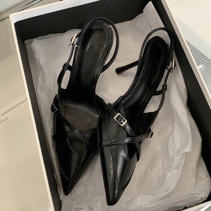 Buckle Strap Pointed Toe Stiletto Pumps for Women