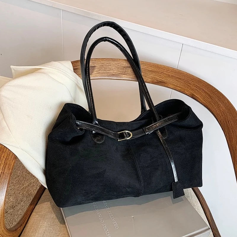 Autumn Winter Women's Suede Underarm Tote Bag