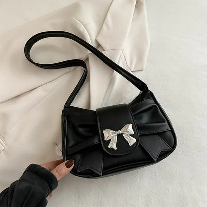 PU Leather Trendy Bow Handbag