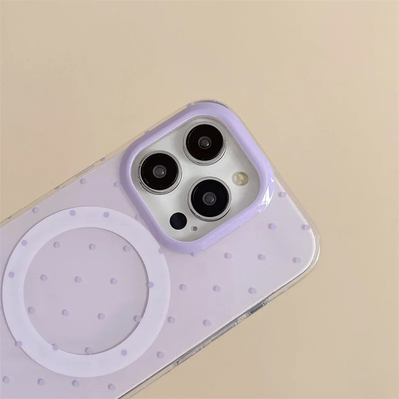 Polka Dot MagSafe iPhone Case – Clear Candy Color Cover
