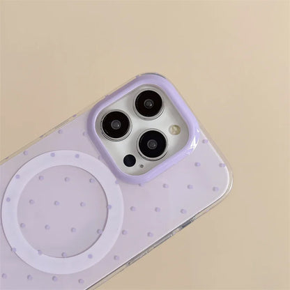 Polka Dot MagSafe iPhone Case – Clear Candy Color Cover