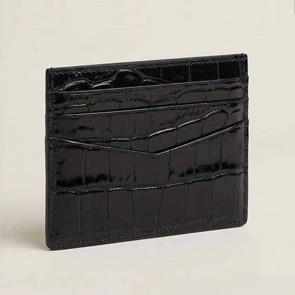 Personalized Crocodile Leather Slim Card Holder Wallet