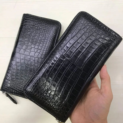 Crocodile Leather Men's Long Wallet – Luxury Alligator Organizer