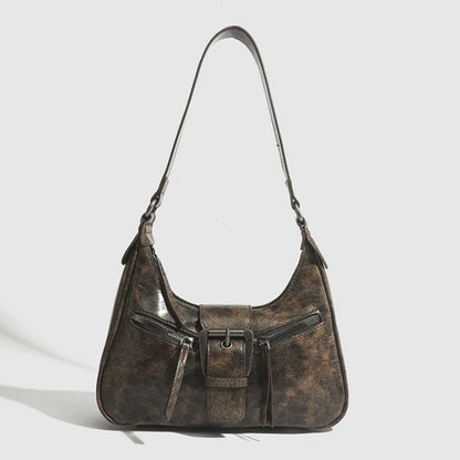 Pu Leather Retro Women's Underarm Bag Cool Y2k Girls