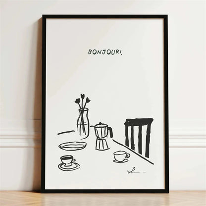 Wine & Dine Wall Art Poster – Retro Kitchen Print