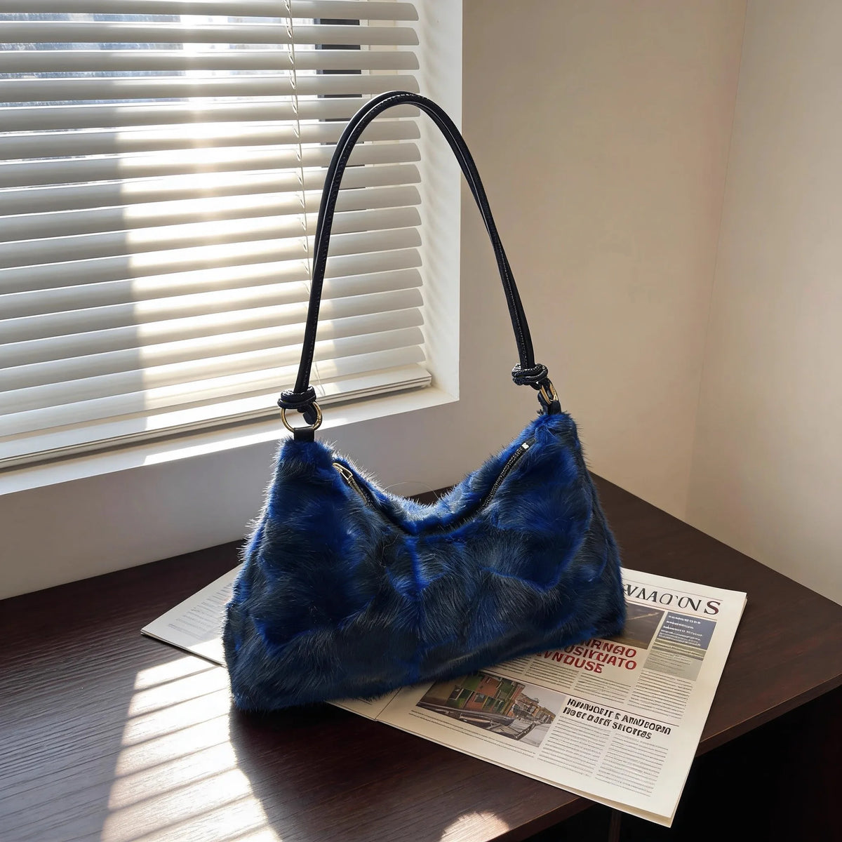 Mink Fur Shoulder Bag – Luxury Women's Crossbody Handbag