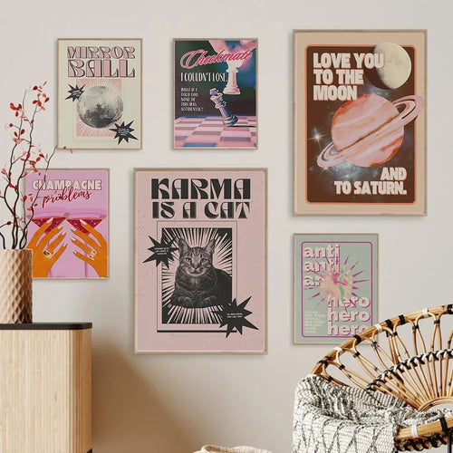 Retro Mirror Ball Wall Art Print – Taylor-Inspired Disco Poster