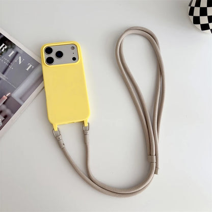 Crossbody Lanyard Silicone iPhone Case with Neck Cord Strap