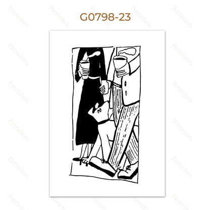 Minimalist Black and White Line Art Canvas Wall Art Print