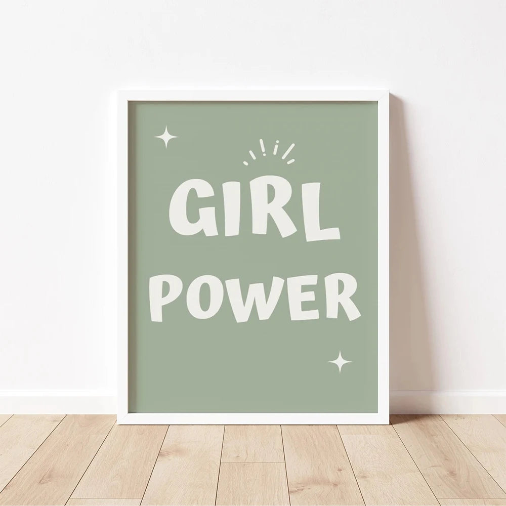 Girl Power Daisy Wall Art Print – Girls Room Poster Set