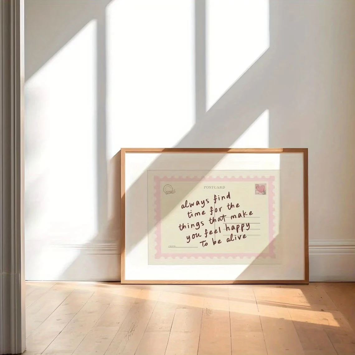 Retro Postcard Wall Art Print – Inspirational Quote Poster