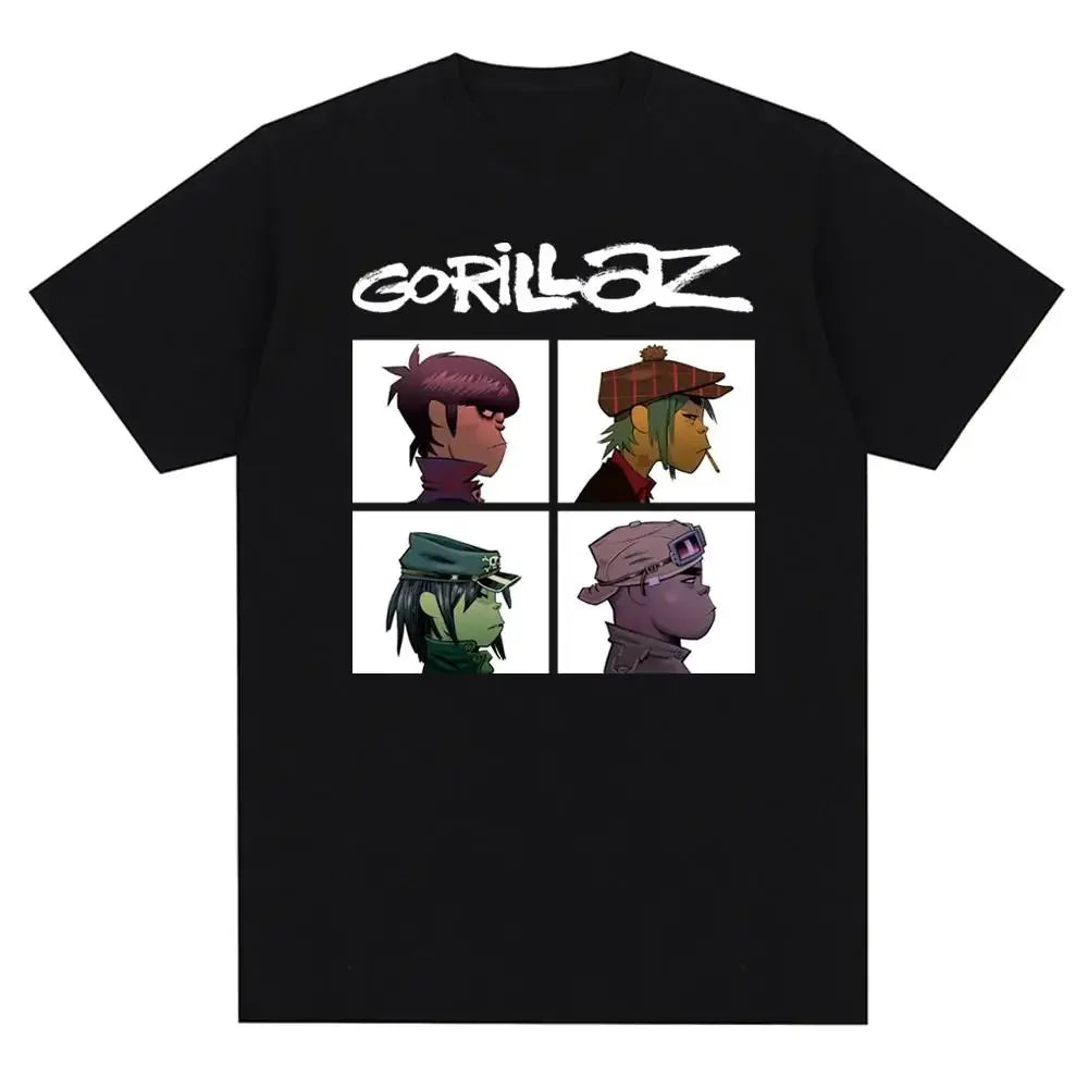 Gorillaz Graphic T-Shirt – 90s Punk Rock Band Tee Unisex