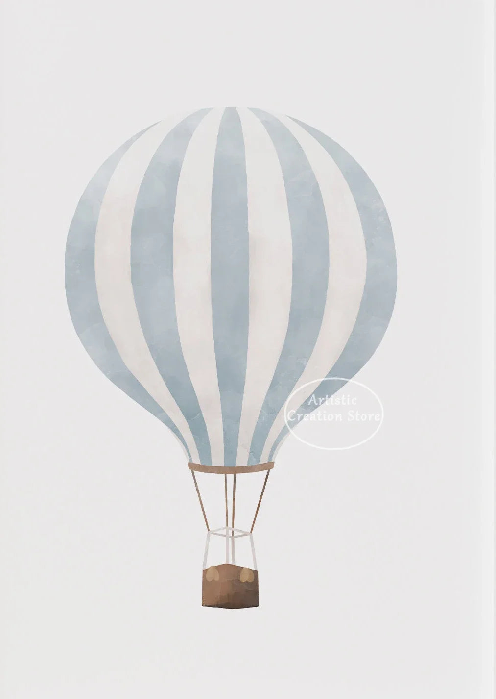 Boys Nursery Wall Art Vintage Travel Prints Blue Plane Balloon