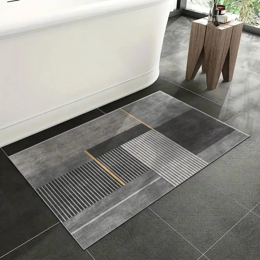 Minimalist Grey Door Mat – Non-Slip, Dirt Resistant Entrance Rug