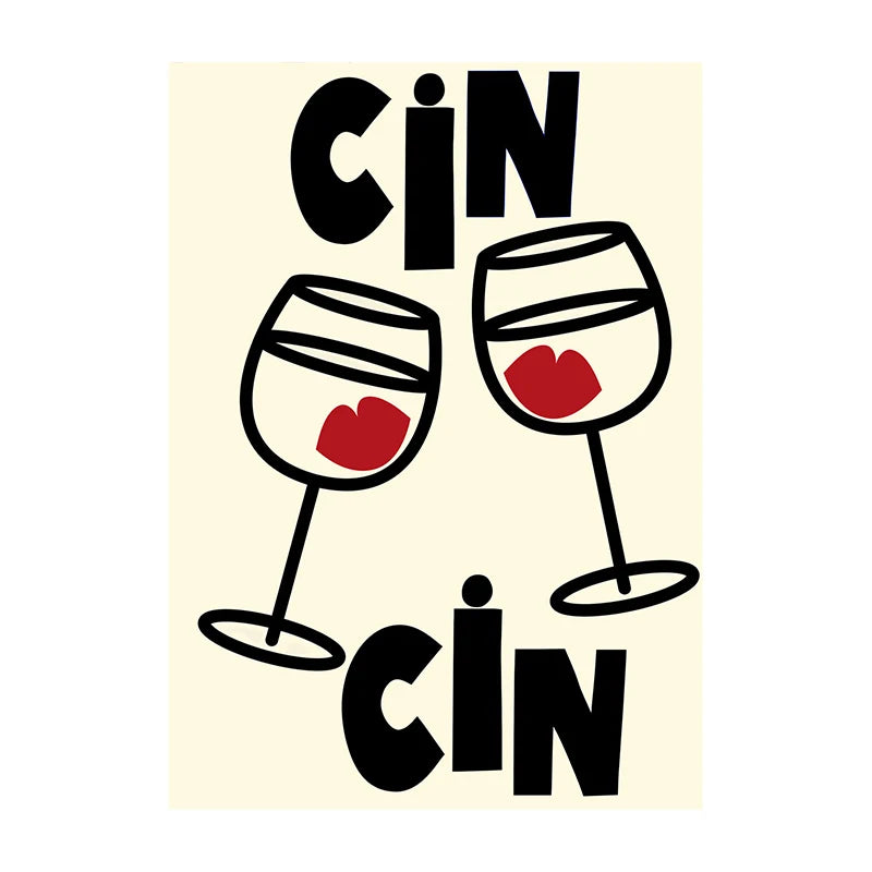 Cocktail & Drinks Wall Art Poster – Retro Minimalist Bar Print