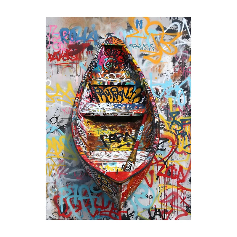 Graffiti Lion Art Poster – Colorful Abstract Canvas Wall Print