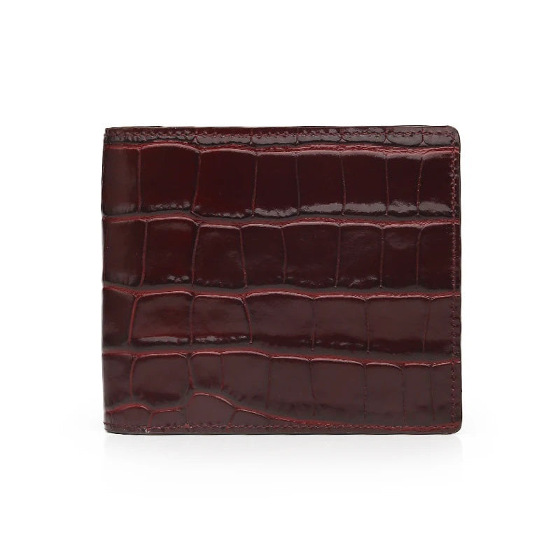 Custom Name Luxury Crocodile Billfold Wallet – Men's Gift