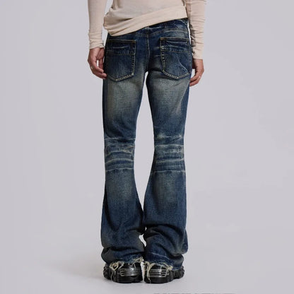 Distressed Flare Jeans – Y2K Bootcut Streetwear Denim