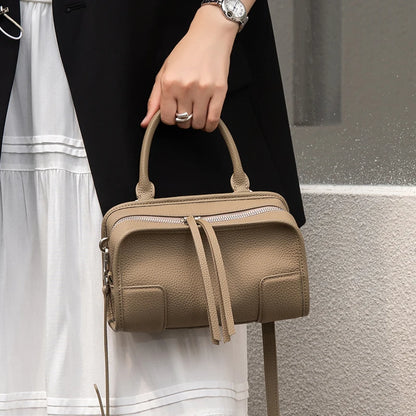 Genuine Cowhide Leather Mini Crossbody Bag