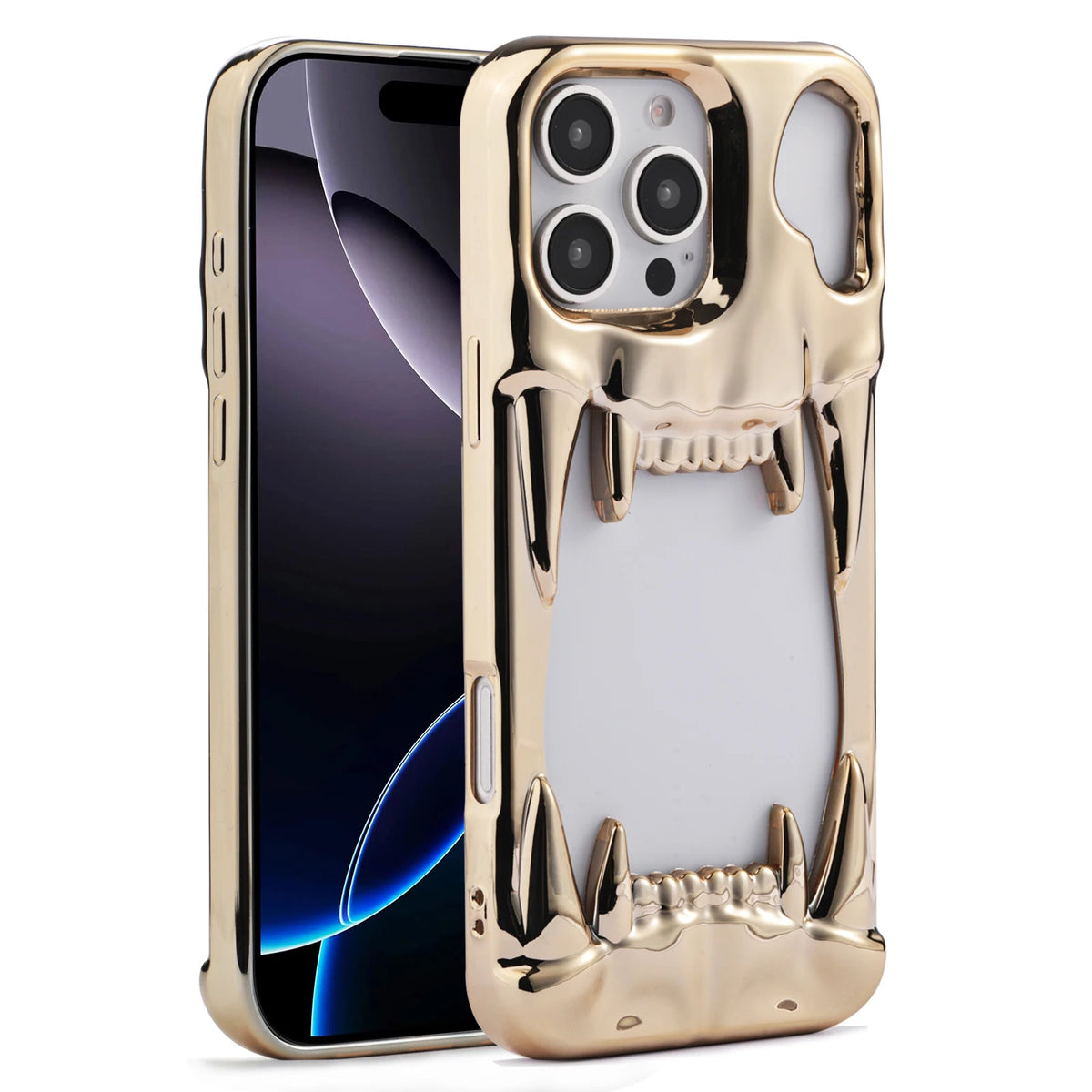 Skull Cut-Out Electroplated iPhone Case – iPhone 11 to 17 Series